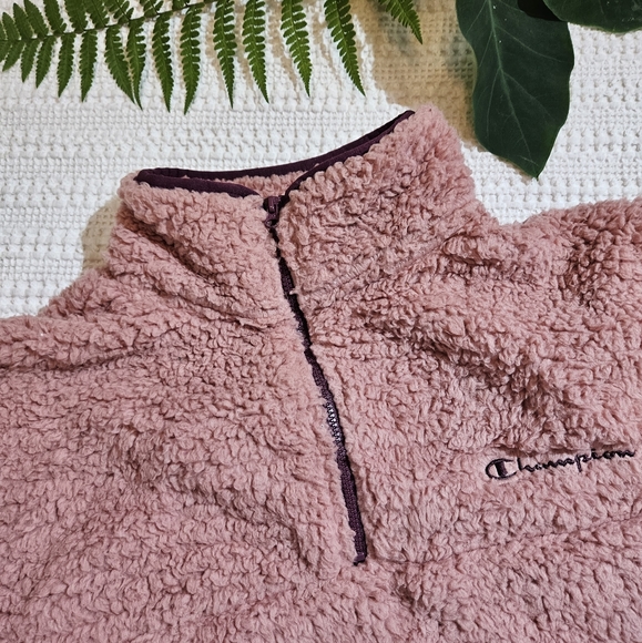 🎉Host Pick🎉Champion Fuzzy Pullover Sherpa Sweater Size M Mauve NWT - Picture 12 of 16